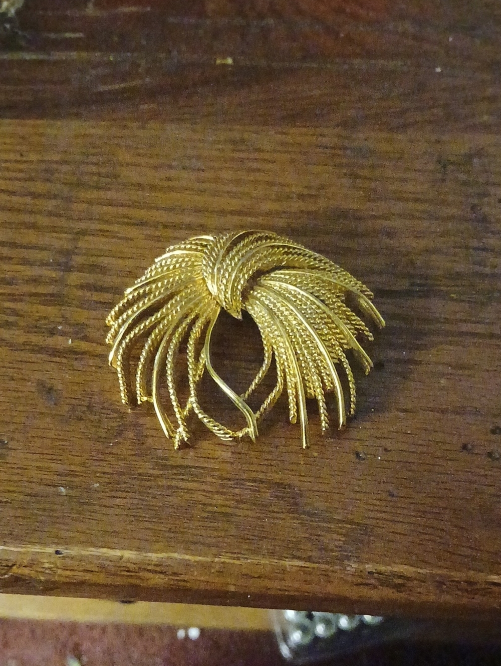 Monet Gold-Tone Textured Floral Brooch - Women's Accessory